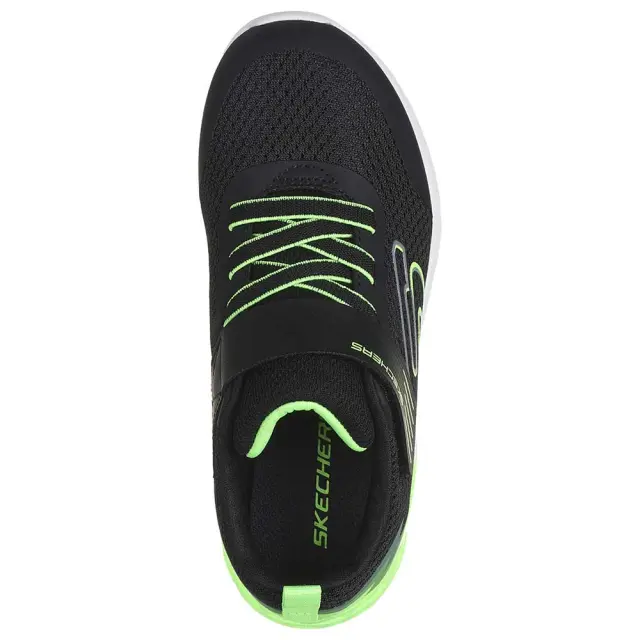 Skechers Microspec Max 2.0 (PS) (403932L-BKLM) - Μαύρο-Λαχανί - 29 2