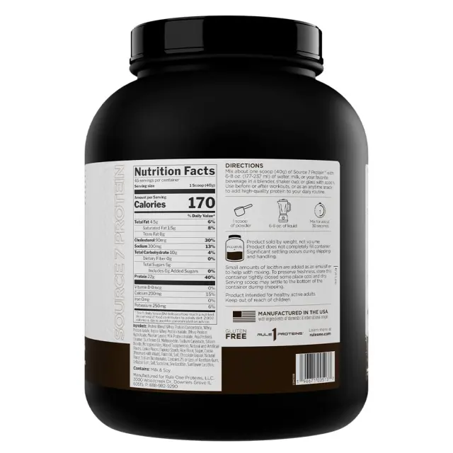 Rule1 Source 7 Protein Cookies and Cream Gelato, 4 lbs 2