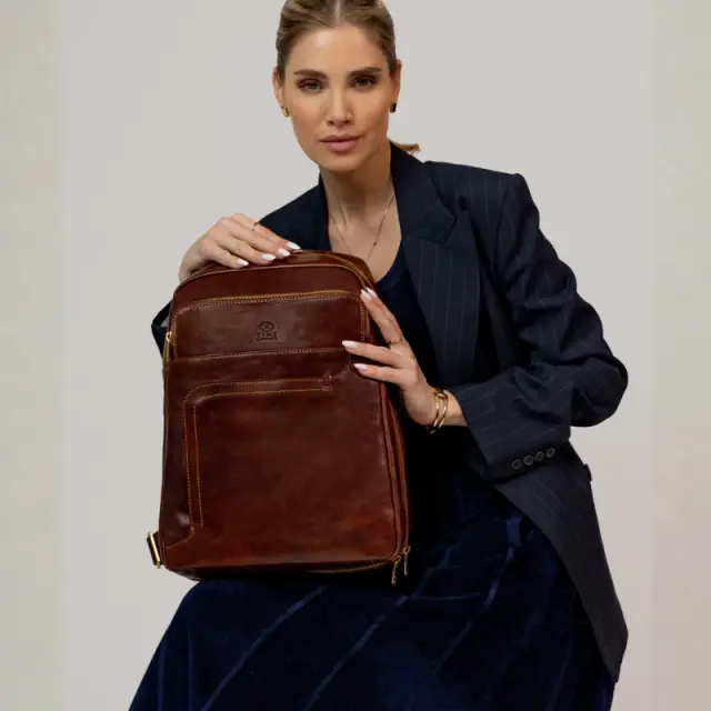 Δερμάτινο Backpack Time Resistanc L.A. Confidential Καφέ - ONESIZE 2