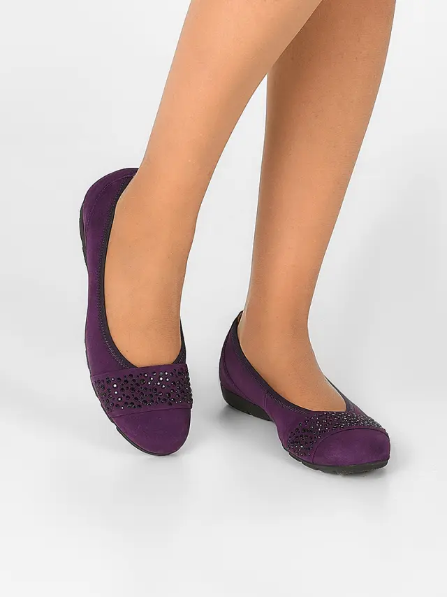 Gabor Μπαλαρίνες Γυναικείο δέρμα Nubuck Μωβ GAB/54167 13-PURPLE 2