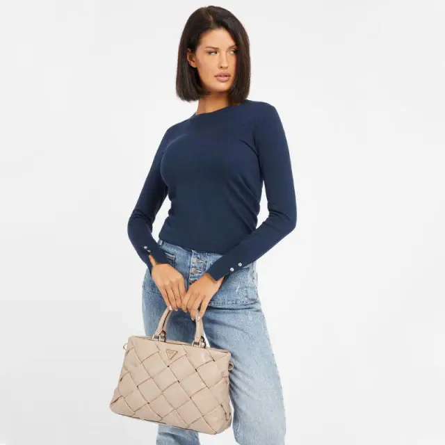 Tσάντα Χειρός Guess Zaina WG898606-STONE Μπεζ - Single Size 2