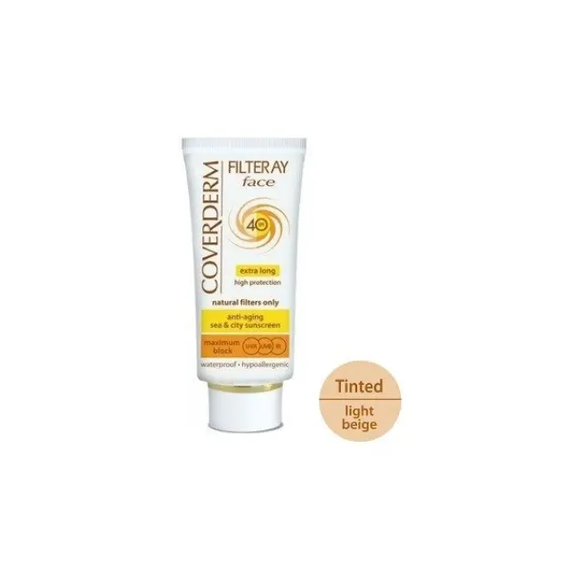 Coverderm Filteray SPF40 Αντηλιακή Κρέμα Προσώπου με Χρώμα 50ml - Light Beige