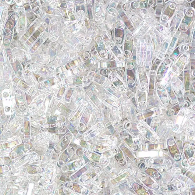 Χάντρα Miyuki Quarter Tila No250 Clear Transparent Rainbow ~7gr