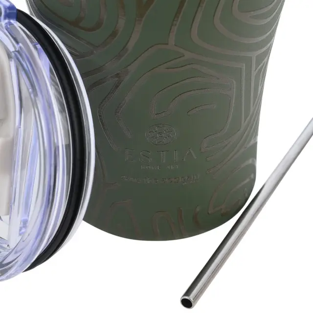 Estia Θερμός Coffee Mug Save The Aegean 350Ml Olive Flow 2