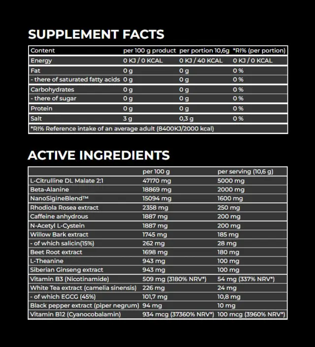 Nanosupps Hype Beast Preworkout Booster Sour Watermelon, 320 g 2
