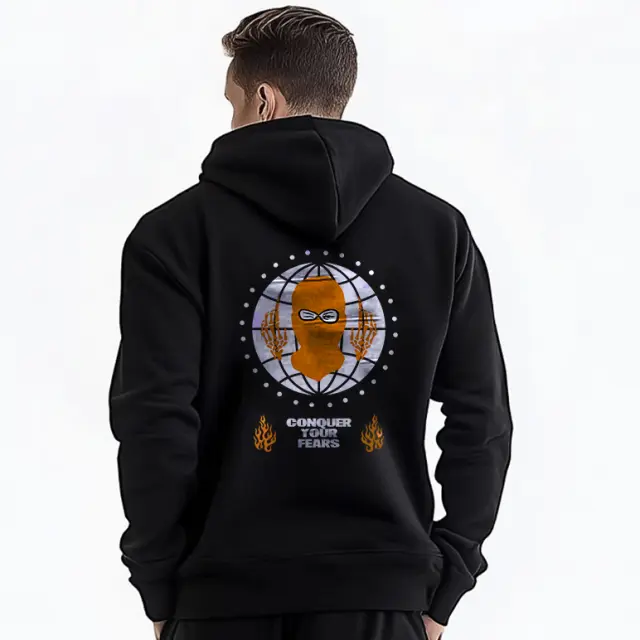 Φούτερ Noshame® Μαύρο με τύπωμα Conquer Your Fears - 512473 - XXL