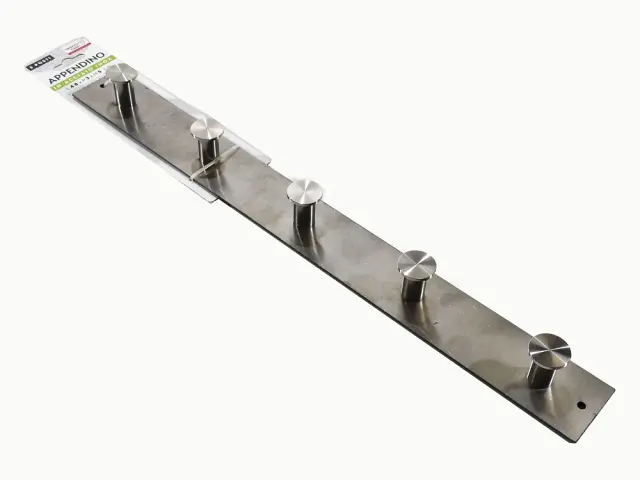 Κρεμάστρα Κουζίνας 5 Θέσεων Inox Μέταλλο 48x4.5x5cm