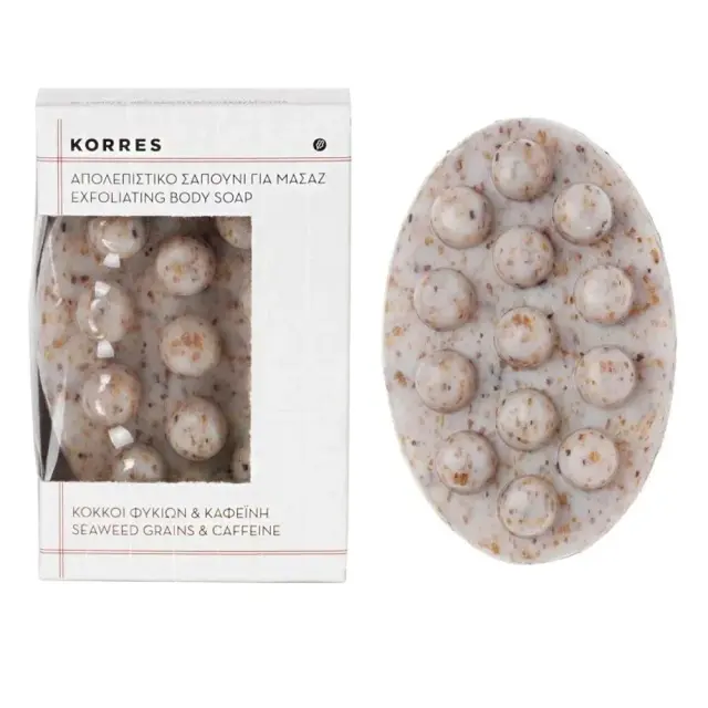 Korres Exfoliating Body Soap Απολεπιστικό Σαπούνι Μασάζ με Κόκκους Φυκιών & Καφεϊνη, 125gr