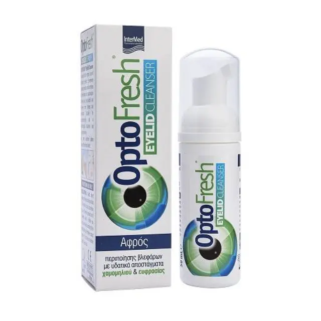 Intermed Optofresh Eyelid Cleanser Αφρός Περιποίησης Βλεφάρων με Υδατικά Αποστάγματα Χαμομηλιού και Ευφρασίας, 50ml