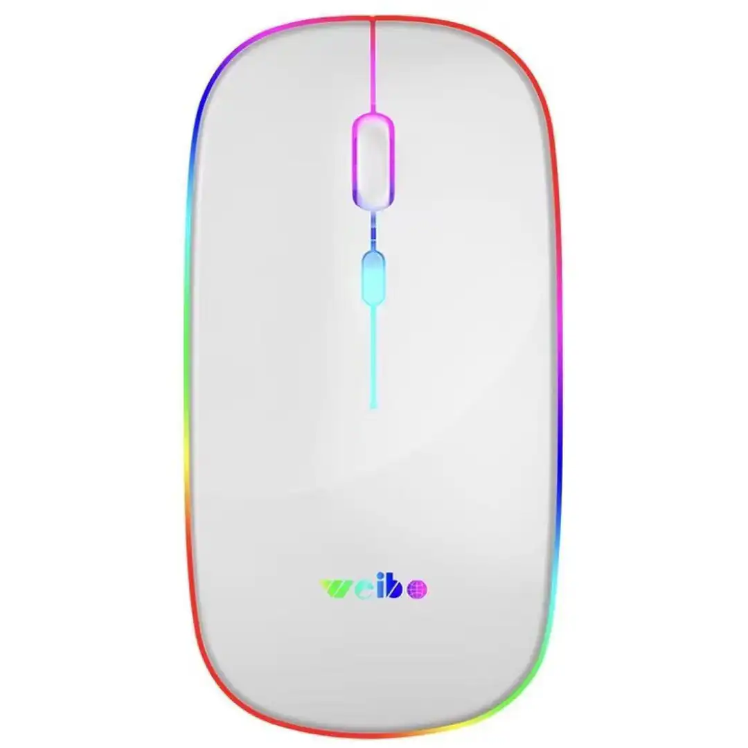 Weibo RF-6800 Ασύρματο Ποντίκι με RGB Φωτισμό - Κόκκινο