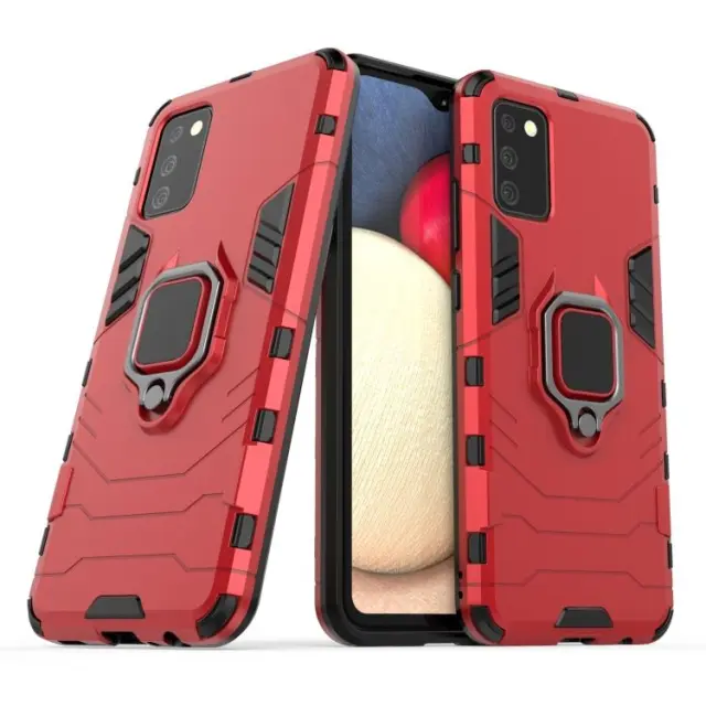 Θήκη Κάλυμμα Πλάτης Με Δυνατότητα KickStand & Ring holder για Samsung Galaxy A02s - Red OEM