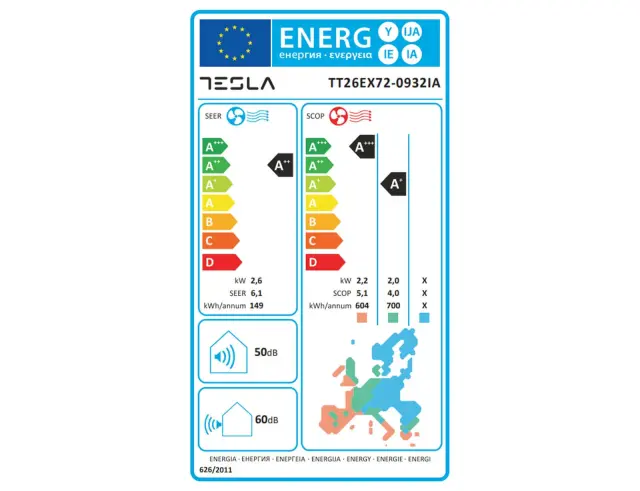 Κλιματιστικό Inverter Tesla AC Element TT26EX72-0932IA με απόδοση 9.000 Btu και ενεργειακή κλάση A++/A+++TT26EX72-0932IA - 777×250×201mm 2