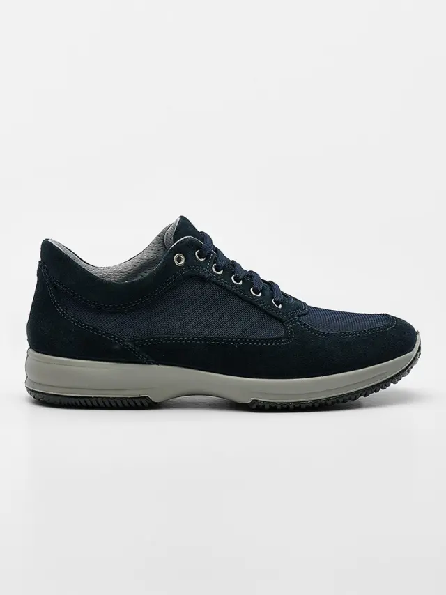 Imac Sneakers Ανδρικό δέρμα suede/ύφασμα Μπλέ IMA/351081 BLU 2