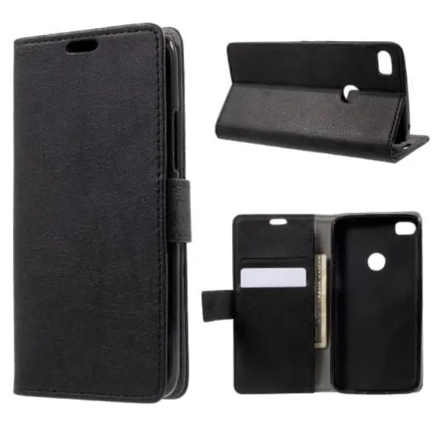 OEM Book Case Με Δυνατότητα Stand & Υποδοχής Καρτών για Alcatel Idol 5 Μαύρη 3