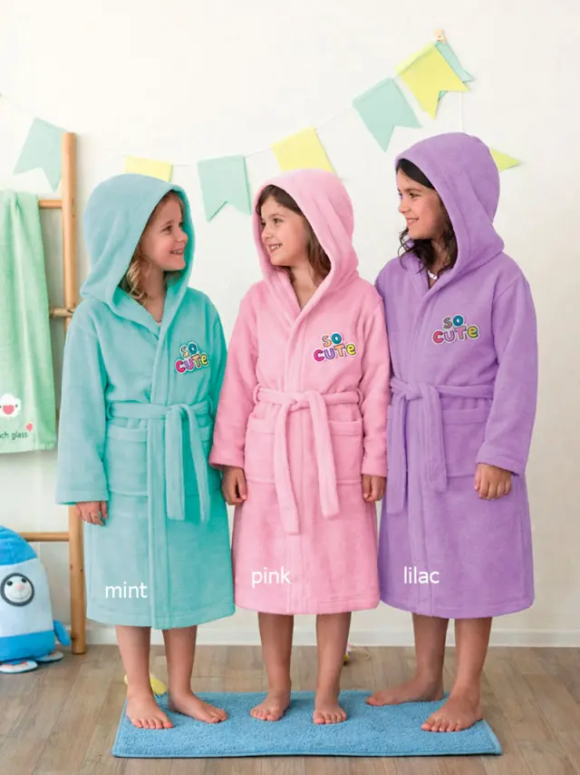Μπουρνούζι παιδικό με κουκούλα Cute Mint No 6-8 Palamaiki