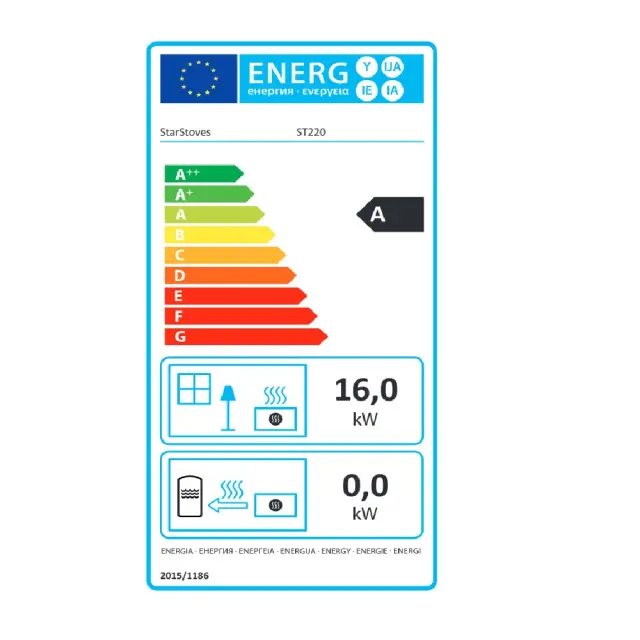 Starstoves ST220 Ξυλόσομπα από Ατσάλι με Φούρνο 16kW Γκρι 2