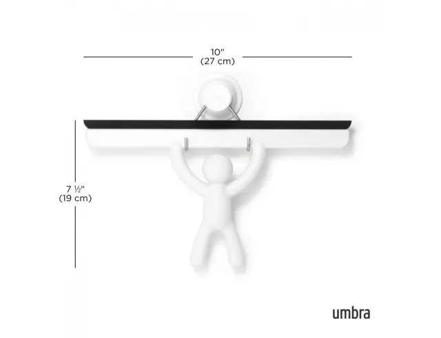 Καθαριστής Τζαμιών Μπάνιου Umbra Buddy Squeegee με αυτοκόλλητη βάση και διαστάσεις 27x4x19cm - WhiteS-11527 2
