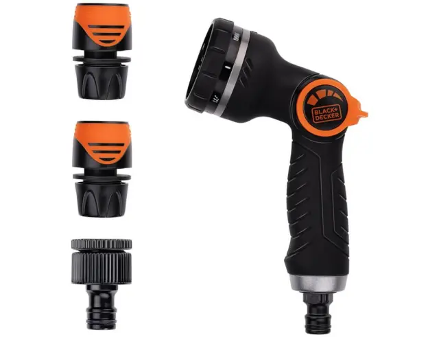 Σετ Πιστόλι Νερού Black+Decker με 8 διαφορετικές ρυθμίσεις και 3 αξεσουάρ 8424821000000000