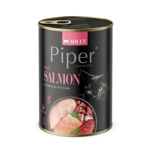 Piper Cat Adult Πατέ Με Σολομό 400gr Μονόχρωμο