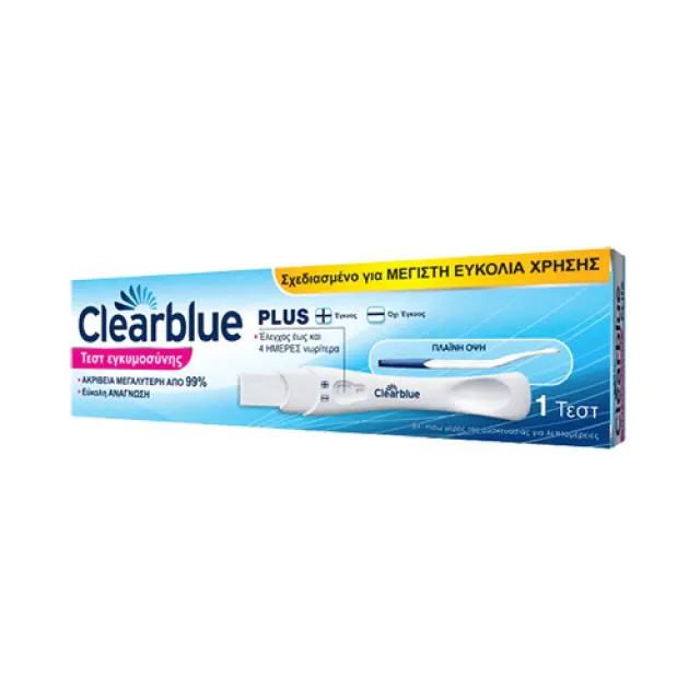 Clear Blue Plus Τεστ Εγκυμοσύνης Μονό 2