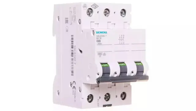 Miniature circuit breaker 400 V 6 kA, 3-pole, C, 20 A