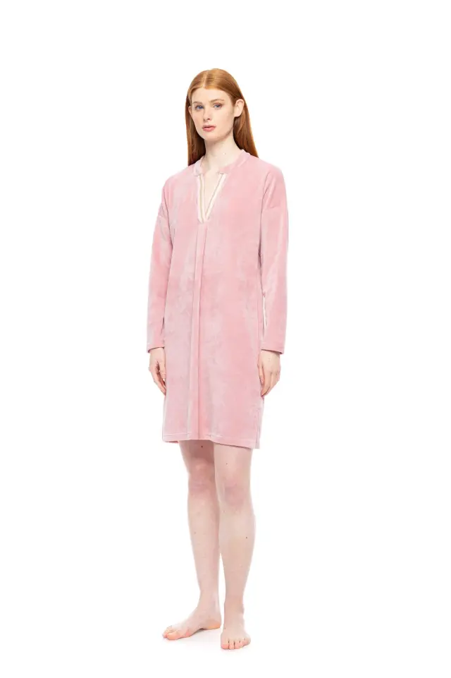 W1860 - Dusty Pink - LOUNGEWEAR VELVET PETIT STRIPE - L 2