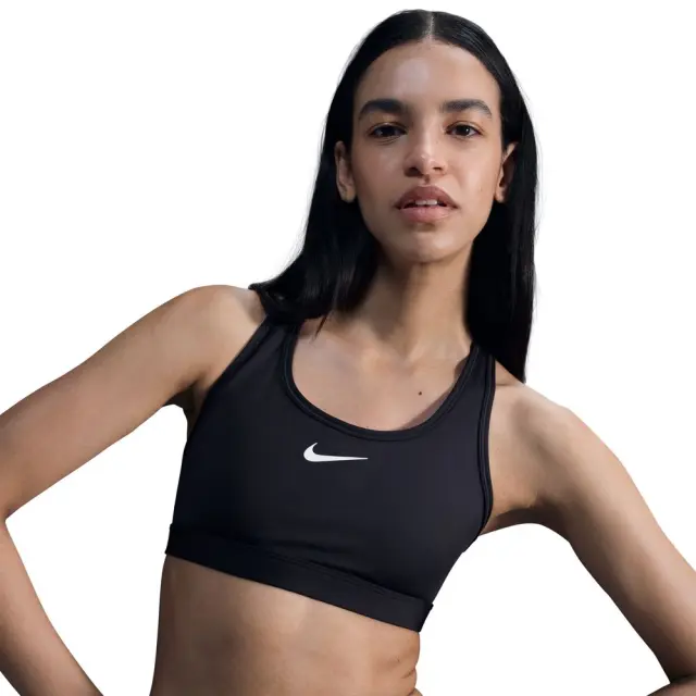 Nike Swoosh Medium Support Bra (DX6821-010) - Μαύρο