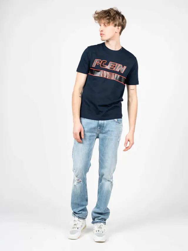 Plein Sport - Ανδρικό T-Shirt Short Sleeve TIPS105-85 Μπλε Ναυτικό 2