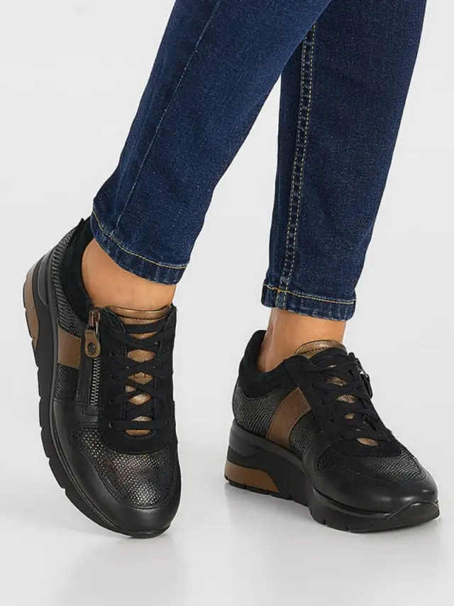 Mephisto Sneakers Γυναικείο δέρμα/δέρμα Nubuck Μαύρο MEP/ELISIA BLACK 2