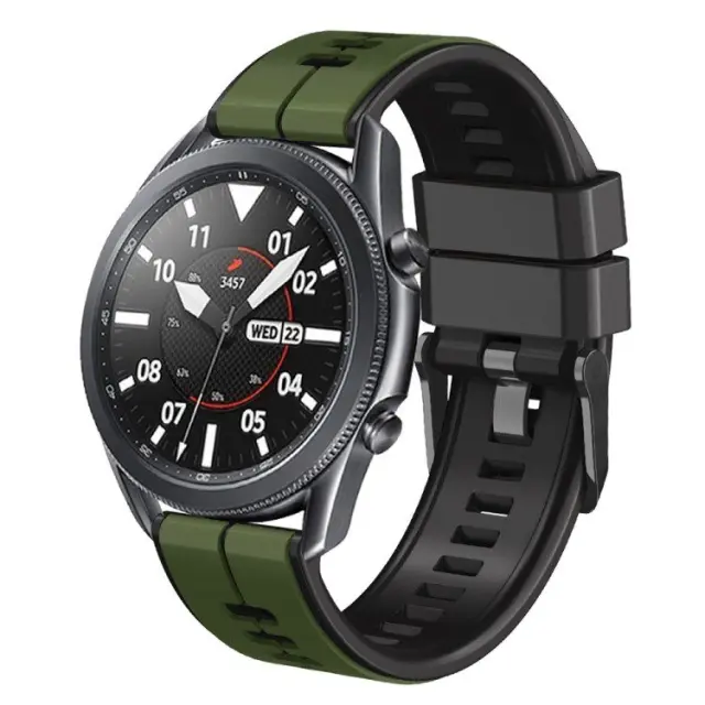 Dual Colour Λουράκι για Smartwatch 20mm-Green/Black OEM 3