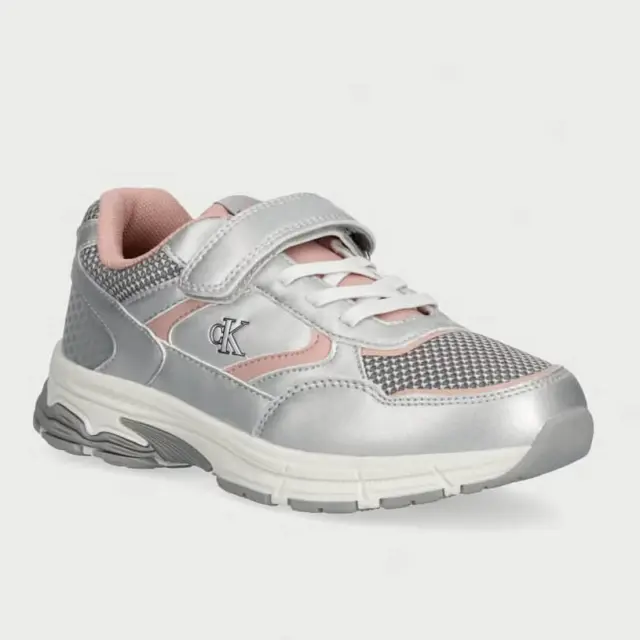 Εφηβικά Sneakers Calvin Klein Low Cut Lace Up V1A9-83393-0579A690 Ασημί Ασημί - 24 2
