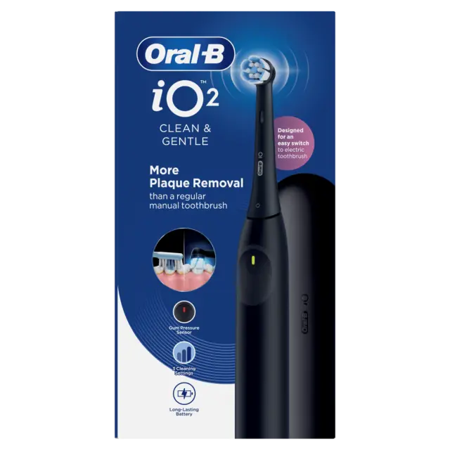 Oral B | iΟ Series 2 Clean & Care & with Travel Case Ηλεκτρική Οδοντόβουρτσα με Θήκη Ταξιδιού Μαύρη | 1σετ