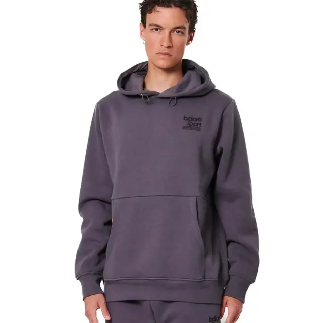 Body Action Men's Soft Fleece Hoodie Γκρι Σκούρο 063514-03B (Body Action)