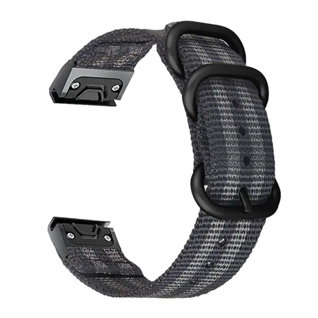 Λουράκι Knitted Nylon για Garmin Fenix 3/5x/3hr/5x Plus/6x/6x Pro/7x/8/9 (51mm) - Black/Grey OEM