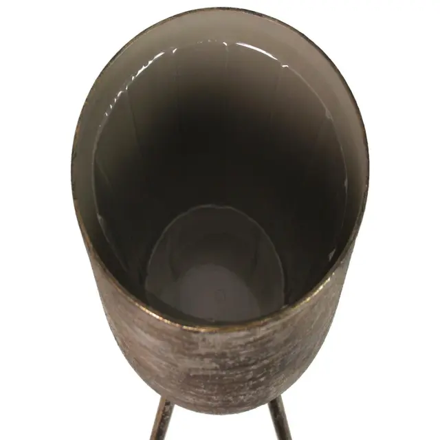 Κασπώ Καφέ Μέταλλο 26.5x26.5x101cm Σετ 2Τμχ 3