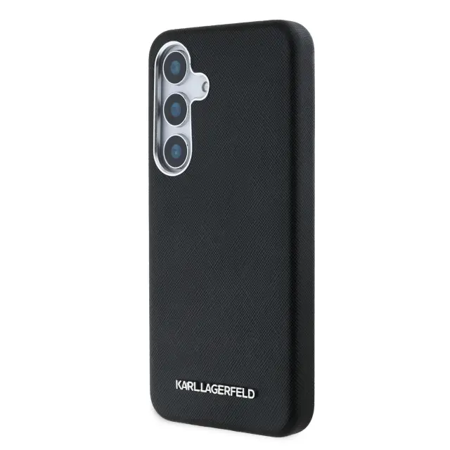Karl Lagerfeld PU Saffiano Metal Logo and Frame Case for Samsung Galaxy S25+ Black 2