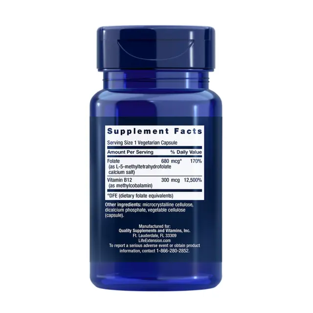 Life Extension BioActive Folate & Vitamin B12 2