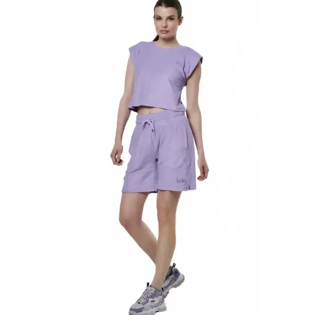 Body Action Women's Beach High Waist Shorts Μωβ 031521-13A (Body Action) 3