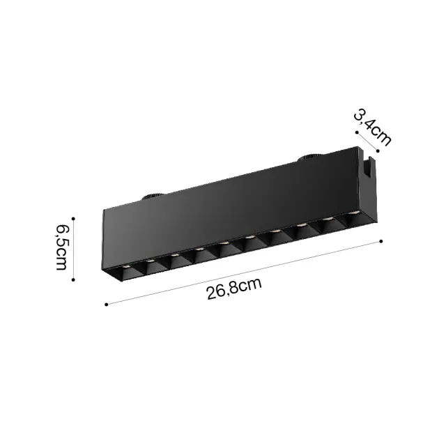Inlight Φωτιστικό LED 20W 3000K για Chandler Track μαύρη απόχρωση D:3,4cmx6,5cmx26,8cm (13C-00051) 2