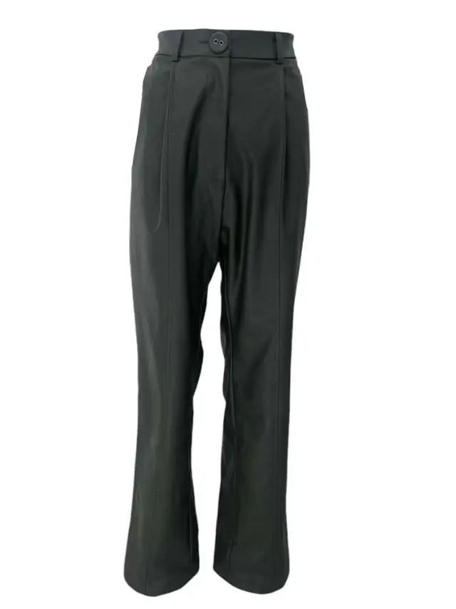 Leather look pants khaki FW24.W37.05 CKONTOVA