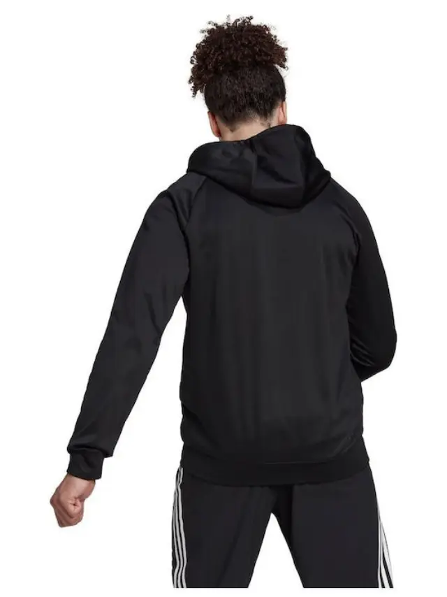 Adidas Aeroready Game and Go Small Logo Ανδρική Φούτερ Ζακέτα με Κουκούλα και Τσέπες HL2184 Μαύρο - S 2
