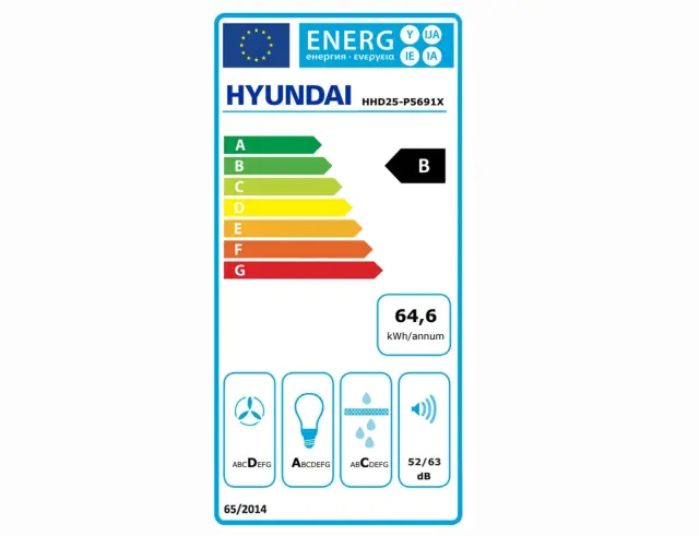 Απορροφητήρας Hyundai HHD25-P5691X με πλάτος 90cm και απορροφητική ισχύ 650 m³/h - Inox HHD25-P5691X 2