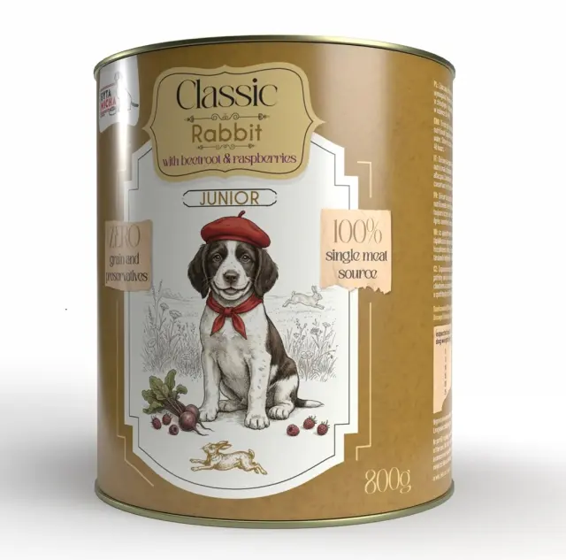 SYTA MICHA Classic Junior Rabbit with beetroot and raspberries Mono - wet dog food - 800g