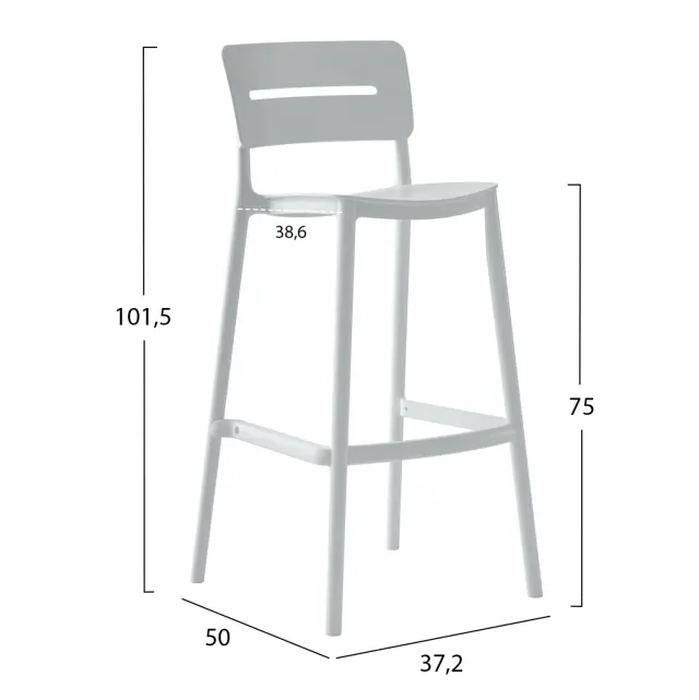 ΣΚΑΜΠΟ BAR ΠΟΛΥΠΡΟΠΥΛΕΝΙΟΥ FB96100.01 ΛΕΥΚΟ 37,2x50x101,5Υεκ. 2