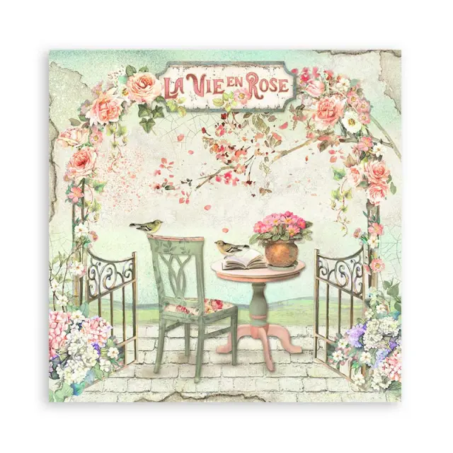 Χαρτιά scrapbooking 22τεμ μονής όψης, 20.3×20.3cm Stamperia, House of Roses 2