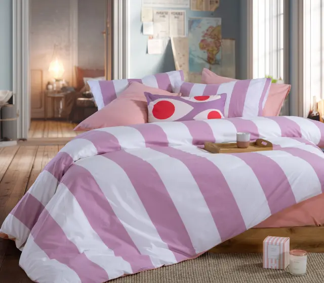 Nef-Nef Homeware Σετ Σεντόνια Μονά Casual Vertia 170x270 Mauve