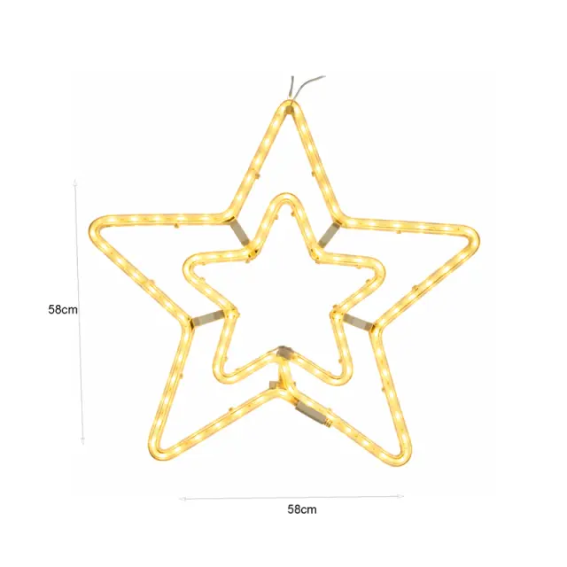 Χριστουγεννιάτικο αστέρι θερμό χρώμα LED 58x58cm- Christmas star 290084 3