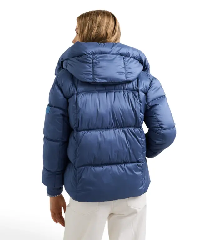 Pepe Jeans - Γυναικείο Αδιάβροχο Κοντό Puffer Μπουφάν Essentials Lauren PL4024541-563 Γαλάζιο 3