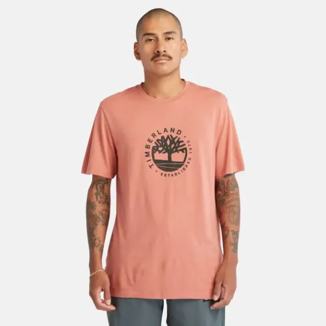 TIMBERLAND SS REFIBRA GRAPHIC TEE ΜΠΛΟΥΖΑ ΑΝΔΡΙΚΗ PALE PINK MARL