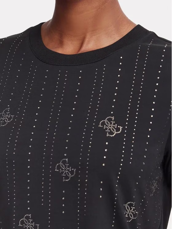 Guess Γυναικείο T-Shirt Μαύρο Regular Fit Μαύρο - XL 3
